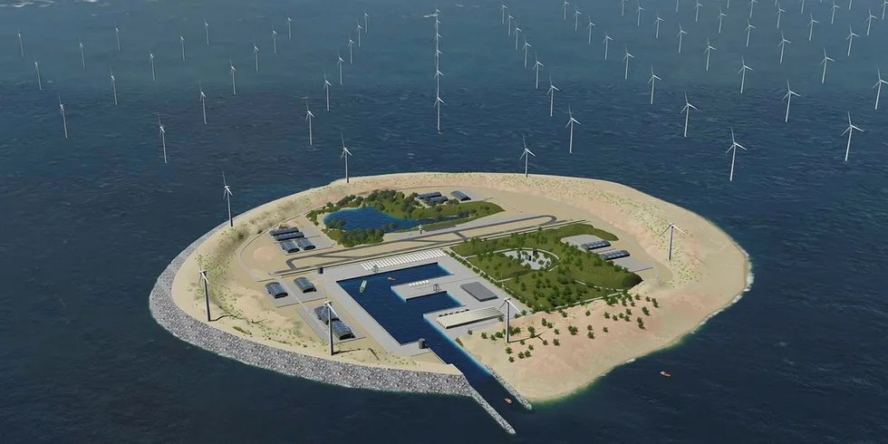 TenneT's vision of a North Sea artificial island. Picture: TenneT