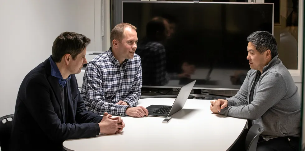 Gründerne av Elekt (fv), Arnt Inge Sætern (CEO), Kim Bjerkevoll (CTO) og Tom Reinert Johansen (CFO/COO), har nå fått inn mediekonsernet Polaris Media på eiersiden. Fra før er blant annet et par energiselskap og eiendomsmilliardær Ivar Koteng inne på eiersiden. Fortsatt skal ikke selskapet tjene på strømsalg.