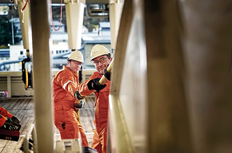 Market looking up: a Shearwater Geoservices offshore seismic crew at work