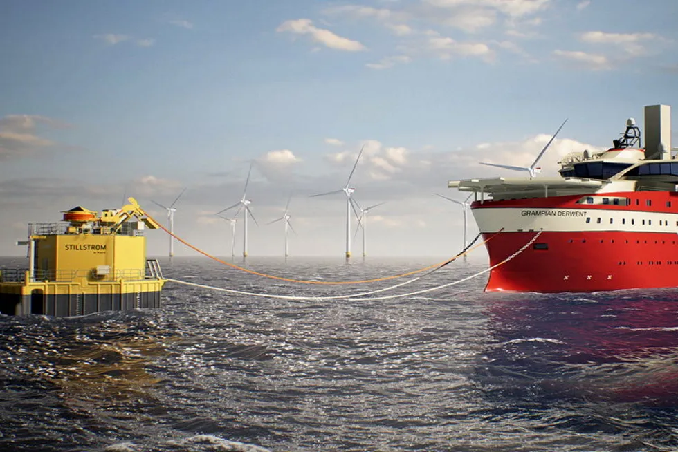 Artists impression of how offshore charging technology would be deployed.