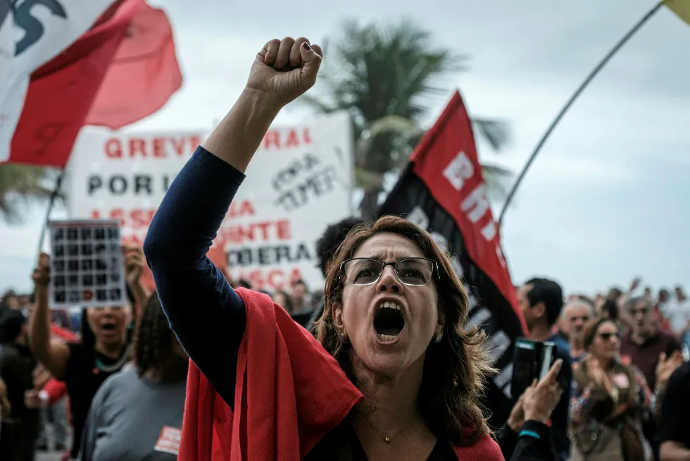 People power: a protest in Rio de Janeiro last week against Brazilian President Michel Temer