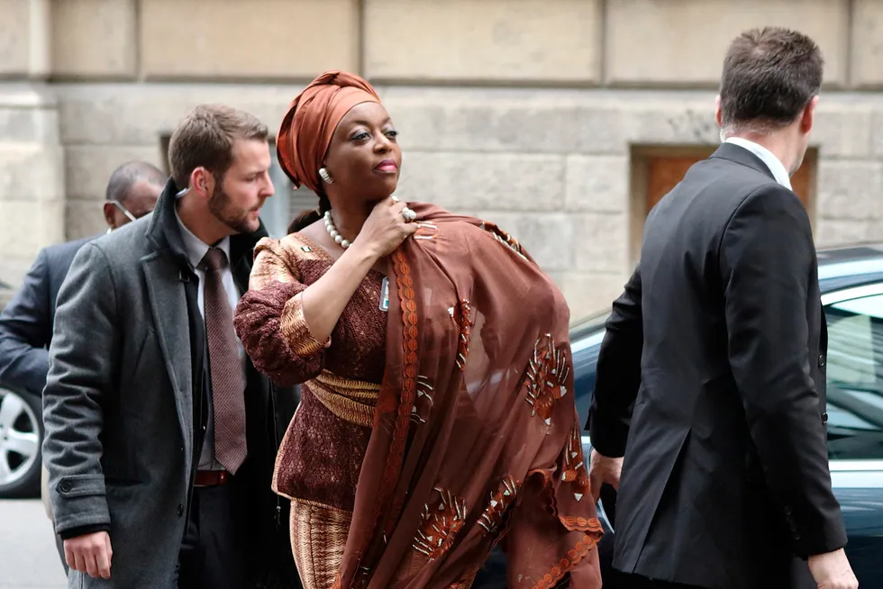 Charged: Nigeria’s former petroleum minister Diezani Alison-Madueke arriving for an Opec meeting in Vienna in 2014.