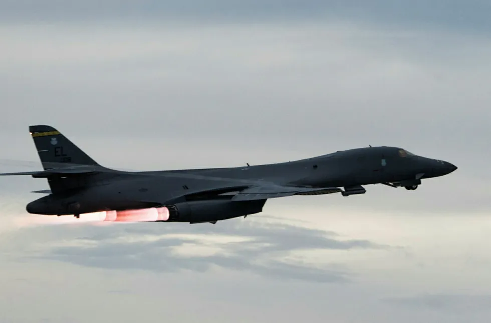 To amerikanske B-1B Lancer bombefly befinner seg nå i Sør-Korea. Foto: Jacob Skovo-Lane/U.S. Air Force/NTB scanpix