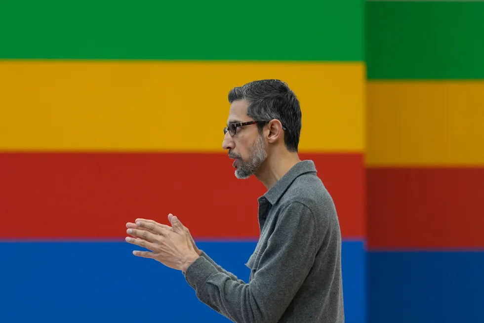 Alphabet-sjef Sundar Pichai under et Google-arrangement i California i mai.