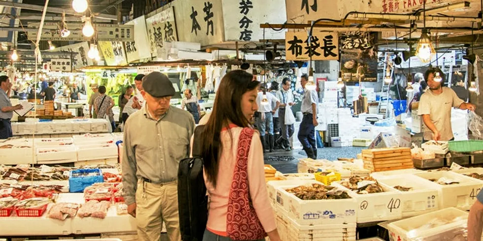 STØRST: Japan og Sør-Korea er de største markedene for norsk makrell, der «Seafood from Norway» er mye brukt i markedsføringen.