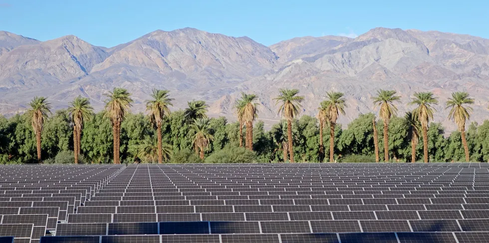 Solar Panels in Death Valley National Park, California.