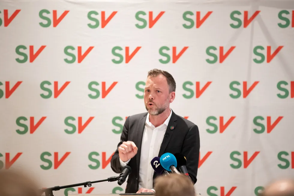 Avtroppende SV-leder Audun Lysbakken under SVs landsstyremøte i Oslo denne helgen.