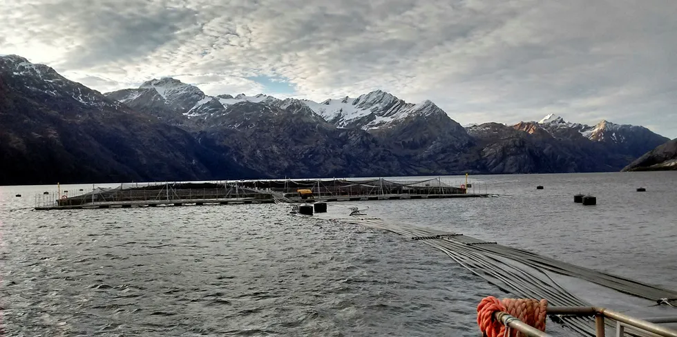 Chilensk lakseanlegg i sør.