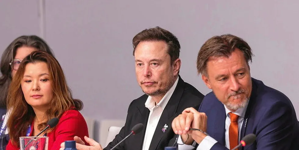 Elon Musk at the UK AI summit.