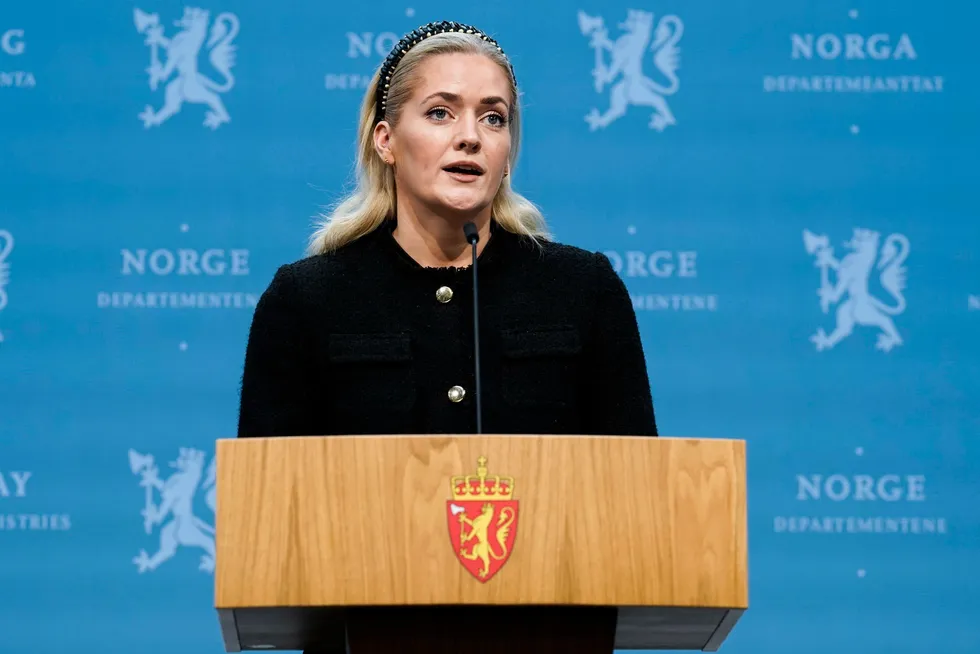 justis- og beredskapsminister Emilie Enger Mehl, her under regjeringens fremlegging av forebygging- og behandlingsreformen for rusfeltet.