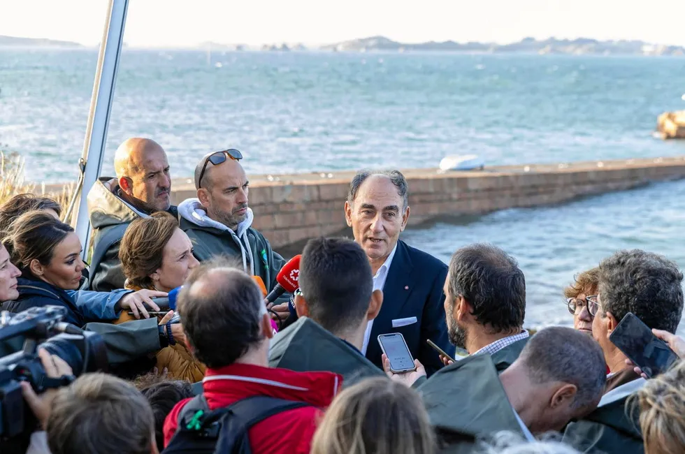 Iberdrola CEO Ignacio Galan. at the recent inauguration of the Saint-Brieuc offshore wind farm in France.