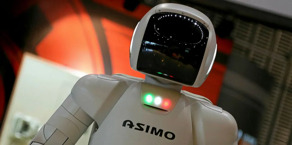 Honda's Asimo robot gives a stern glare. Fully automated processing using robotics and AI will be more and more prevalent in the coming years, Marel says.