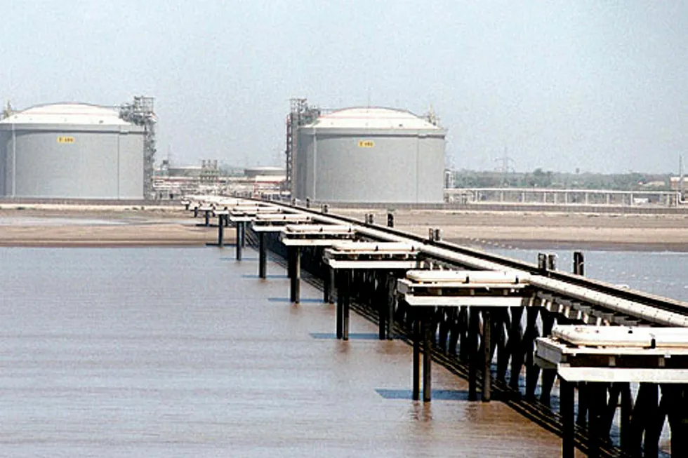 Existing facility: the Dahej liquefied natural gas import terminal in Gujarat