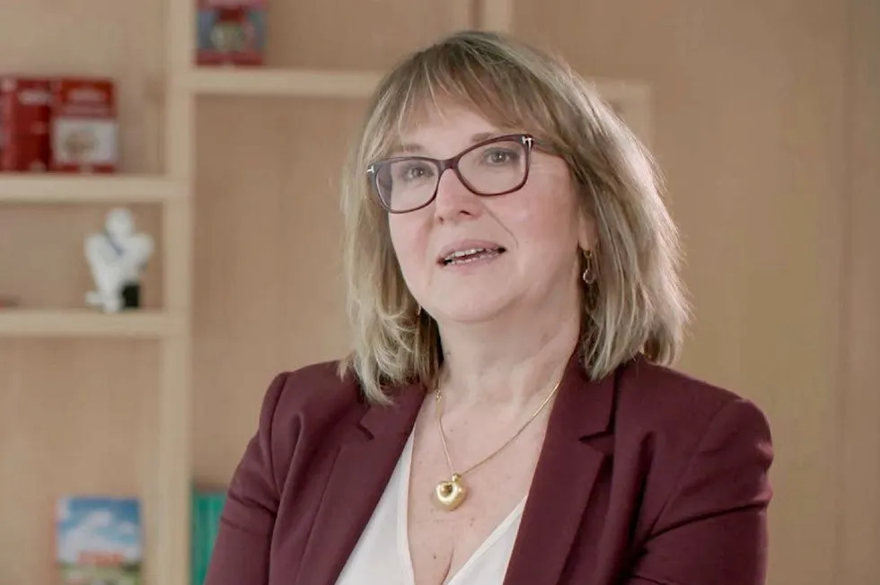 A screenshot of Valerie Bouillon-Delporte from a promotional video by Michelin.