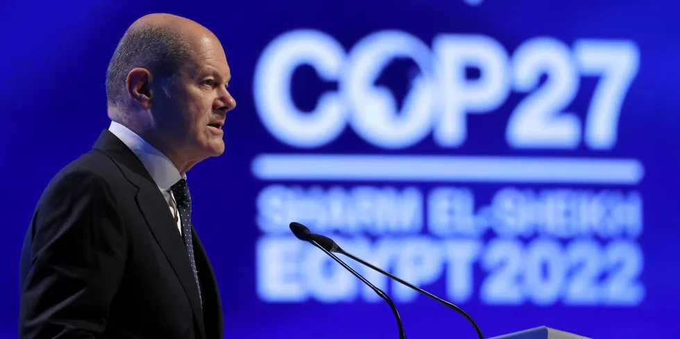 German Chancellor Olaf Scholz at the COP27 climate summit, but how green has his government been at home?