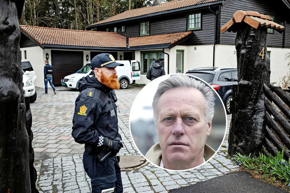 Mens milliardær Tom Hagen ble pågrepet for drapet på sin kone Anne-Elisabeth Hagen sperret politiet av ekteparets hjem og hans kontorer på Lørenskog.