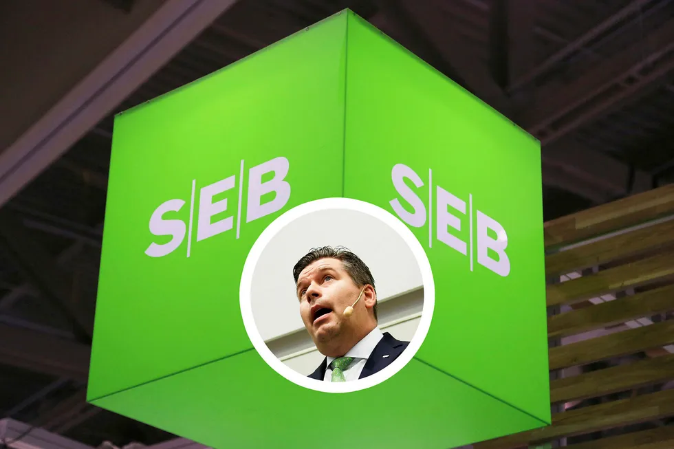Konsernsjef Johan Torgeby i SEB har sett bankens aksje ned 16 prosent de siste tre dagene i kjølvannet av hvitvaskingssaken i Swedbank/Danske Bank. Her fra en tidligere kvartalsfremleggelse.