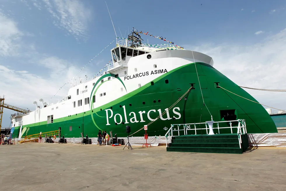 Polarcus Asima er et av seismikkfartøyene i flåten til Polarcus ltd. Foto: Lise Åserud /NTB Scanpix