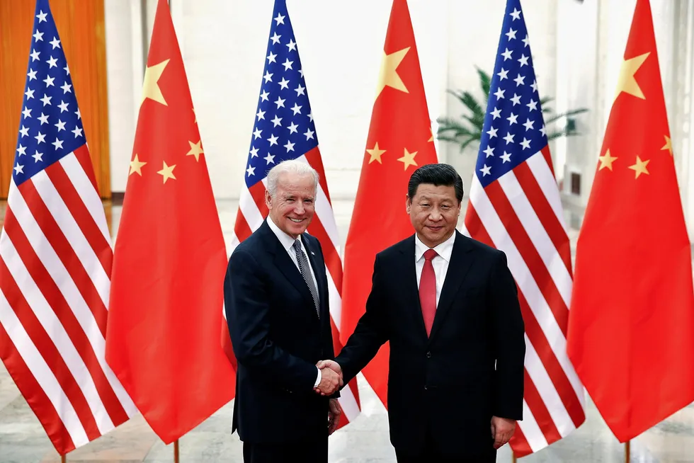 President Xi Jinping og Joe Biden sammen i 2013, da Biden var visepresident.