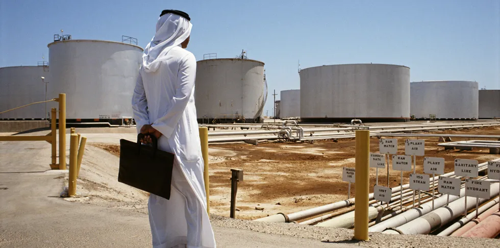 A Saudi Aramco oil refinery in Saudi Arabia.