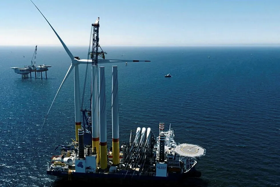 On line: Arkona offshore wind farm.