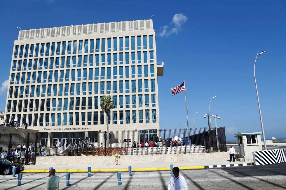 USAs ambassade i Havanna, der ansatte har blitt utsatt for mystiske sykdommer. Foto: Desmond Boylan