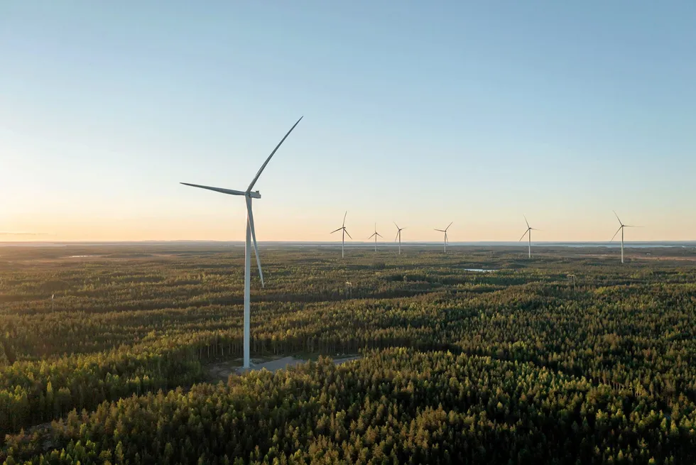 Metsälamminkangas wind farm in Finland.