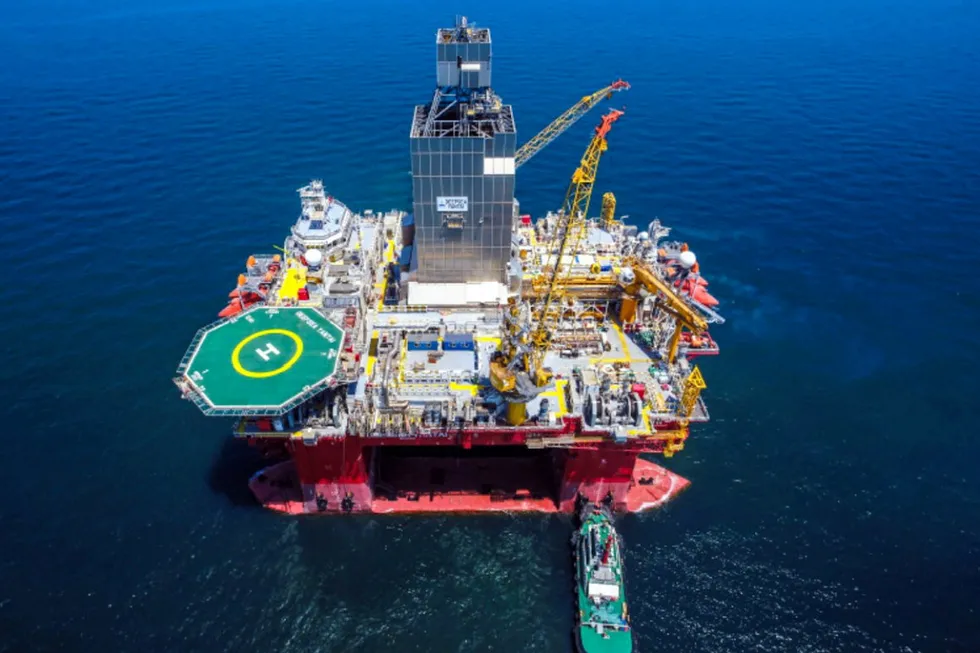 Semi-submersible drilling rig Deepsea Yantai. Received August 2020. Photo: CIMC RAFFLES