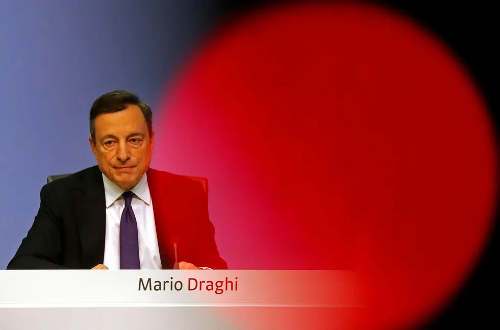 Den europeiske sentralbanksjefen Mario Draghi. Foto: Kai Pfaffenbach/Reuters/NTB scanpix