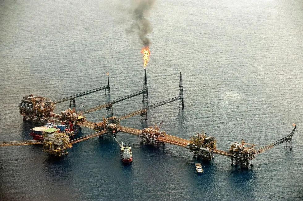 Accident: The Cantarell oil complex in the Bay of Campeche area in the Gulf of Mexico, in 2010.
