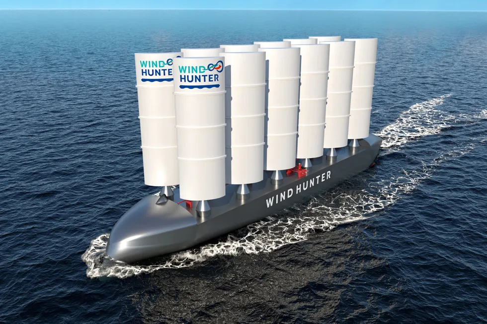 A rendering of the Wind Hunter vessel.