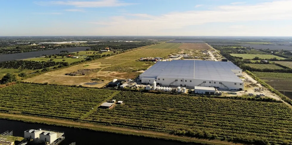 Atlantic Sapphire's Miami Bluehouse land-based salmon farm.