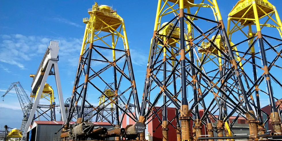 The Wikinger jackets are among Navantia's big offshore wind wins. Pic: Navantia