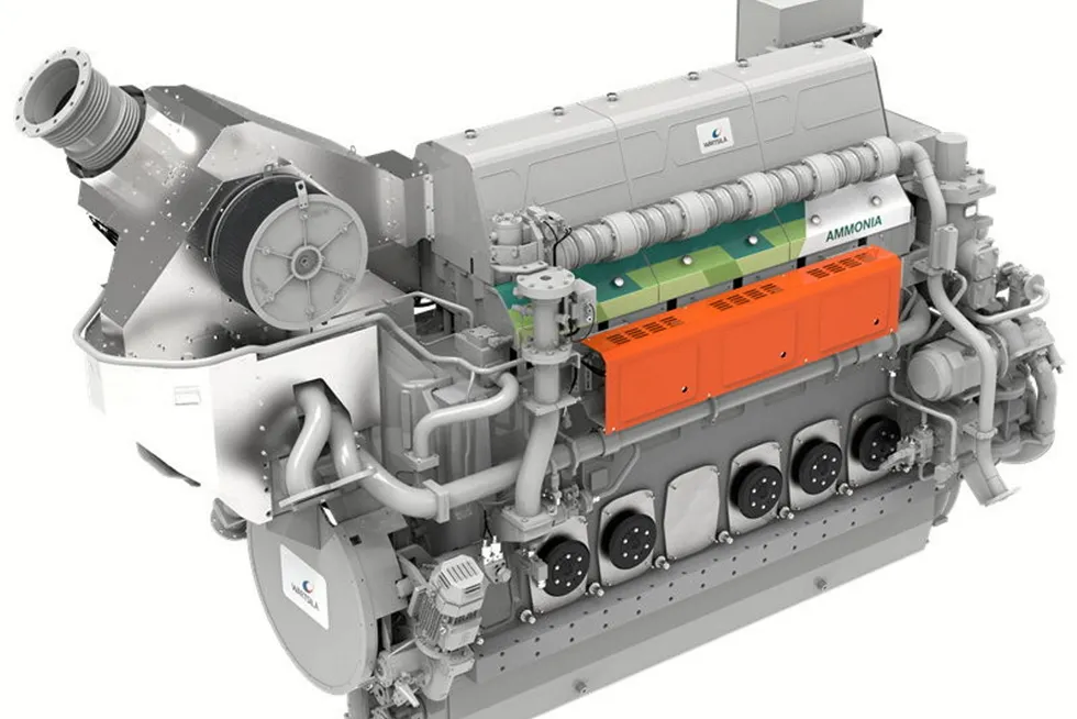 Wartsila's four-stroke ammonia engine.