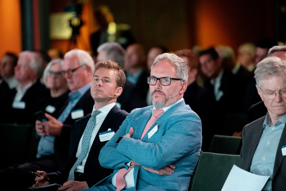 Tom Einar Jensen er en av Freyrs grunnleggere og nå arbeidende styreleder. Her fra høstens Pareto-konferanse, der han proklamerte at batterier er den nye oljen.