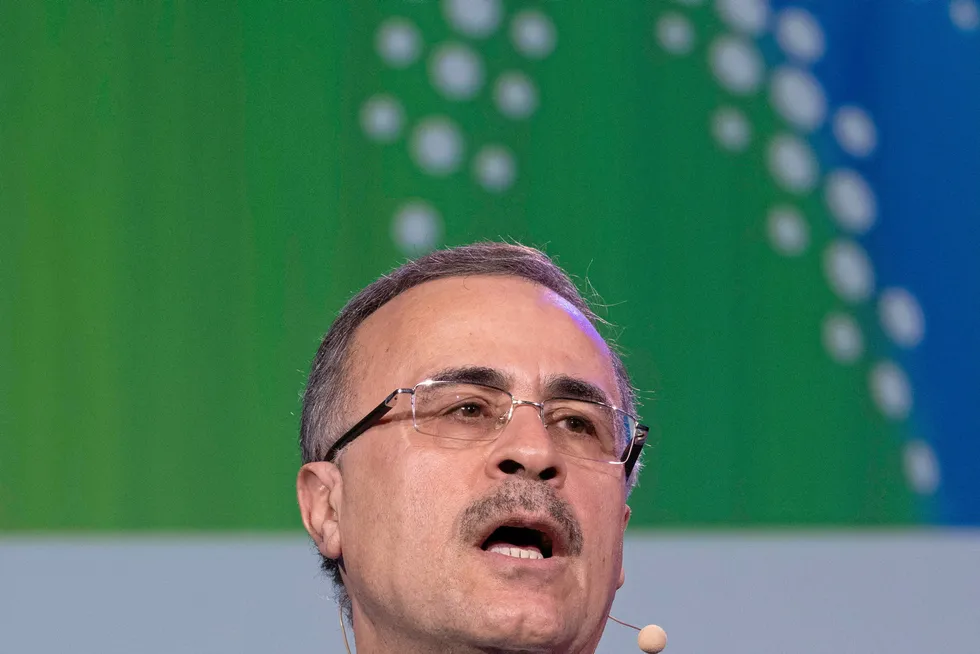 Right strategy: Saudi Aramco chief executive Amin Nasser speaking at the 23rd World Petroleum Congress in Houston