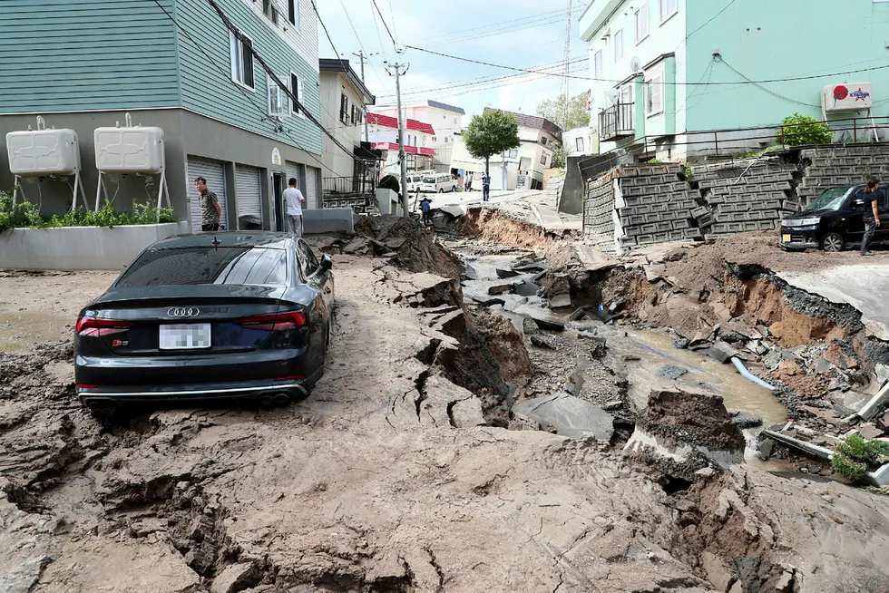 Store skader etter det kraftige jordskjelvet på Hokkaido i Japan. Bildet er fra den tidligere OL-byen Sapporo.