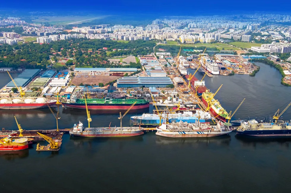 Jobs a'plenty: an aerial View of Sembcorp Marine's Admiralty Yard in Singapore
