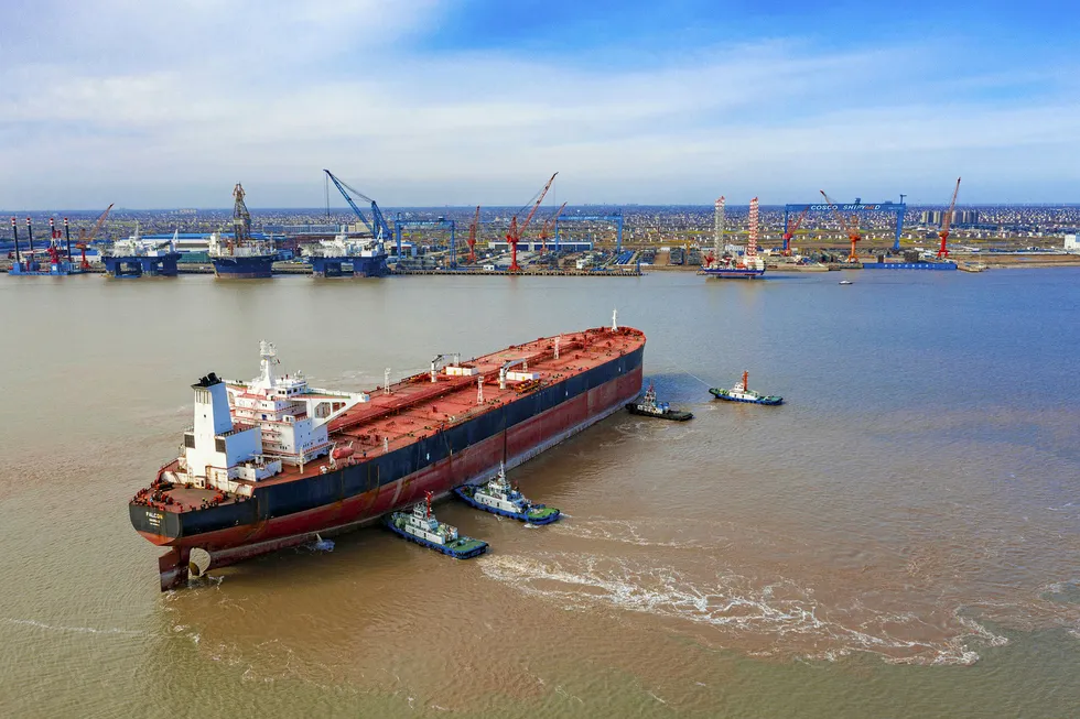 Falcon VLCC: being converted to the Anna Nery FPSO at Cosco Qidong