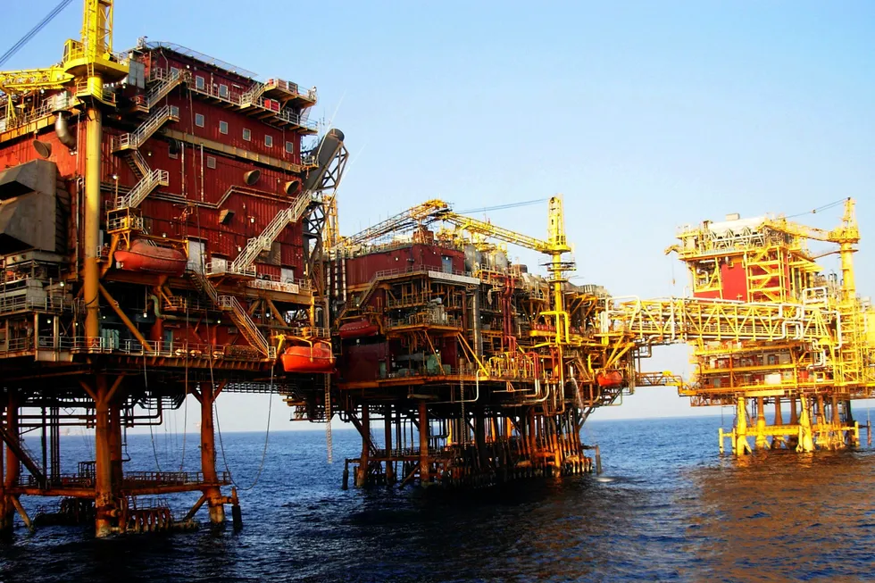 Decommissioning drive: an offshore facility at ONGC's Mumbai High South field