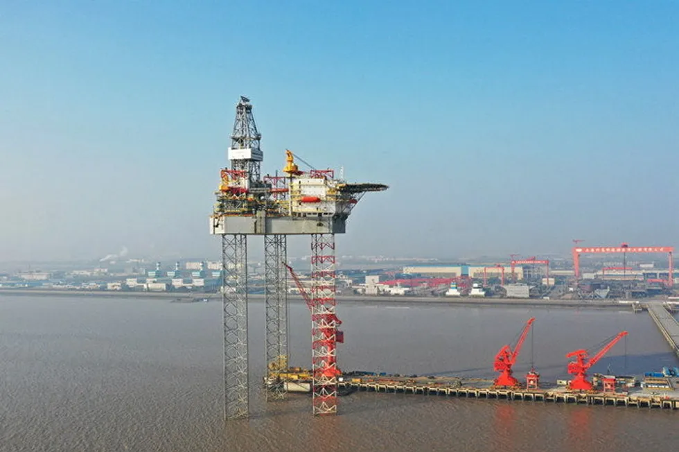 Low valuations: the jack-up Guoshuo built by Shanghai Waigaoqiao Shipbuilding is chartered by COSL for operation offshore Indonesia.