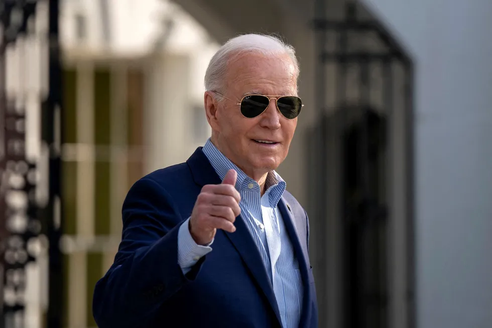 Thumbs up: US President Joe Biden