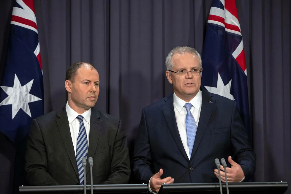 Key roles: Australia's new Treasurer Josh Frydenberg and Prime Minister Scott Morrison