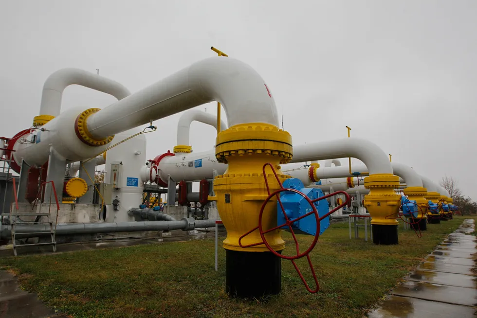 Gas dispute: pipework at a gas compressor station in the Sumy region of Ukraine.