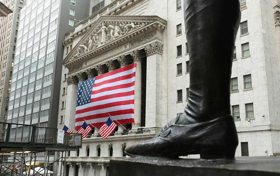 Det er optimisme på Wall Street før helgen. Her New York-børsen (Nyse).