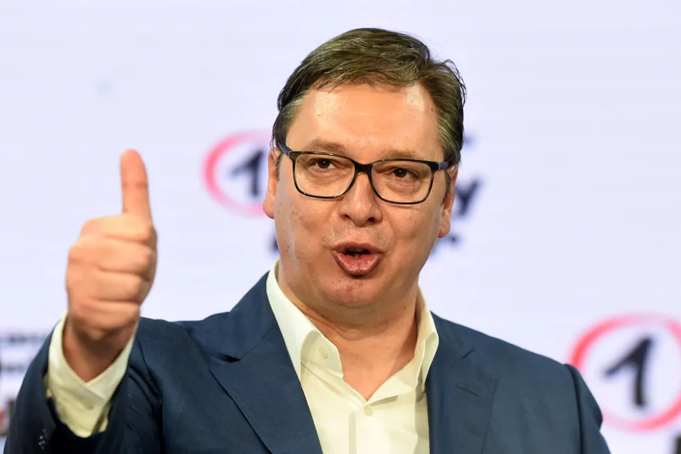 Assurances: Serbia President Aleksandar Vucic has repeatedly backed a project to build a Russian gas transit pipeline across his country