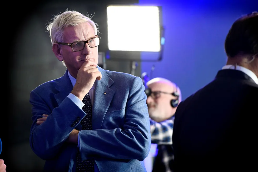 Carl Bildt stilte på Moderaternas valgvake søndag kveld.