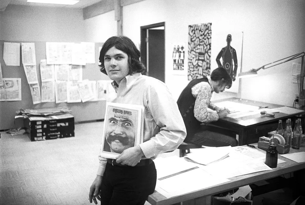 Sjefen. Jann S. Wenner var redaktør, utgiver og eier av rockepokens største mediesuksess. Her med David Crosby på omslaget i 1970. Foto: Bettmann