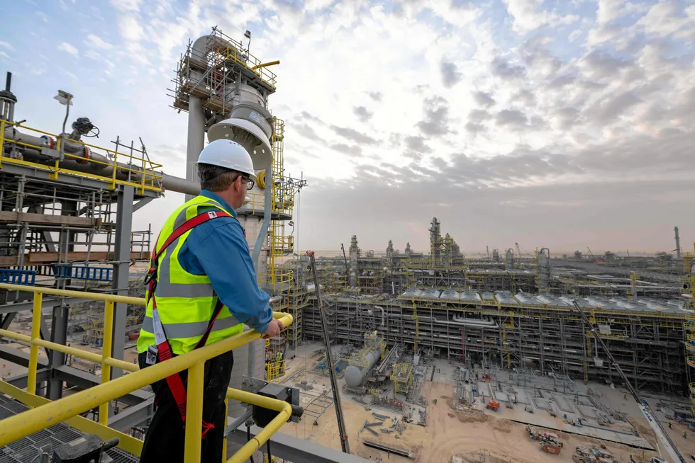 New focus: a worker at Aramco’s Fadhili Gas Plant.