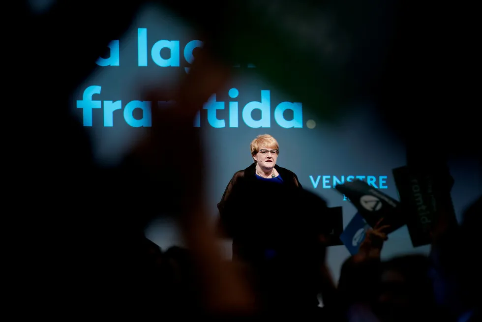 Trine Skei Grande under Venstre landsmøte i Ålesund. Foto: Mikaela Berg